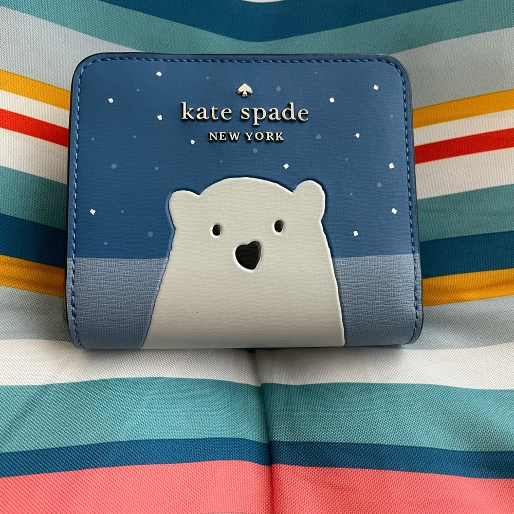 Kate Spade Arctic Friends polar bear bifold wallet